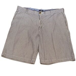 IZOD Sandy Bay Striped Seersucker Shorts Men’s Size 36 Blue White Cotton Pockets